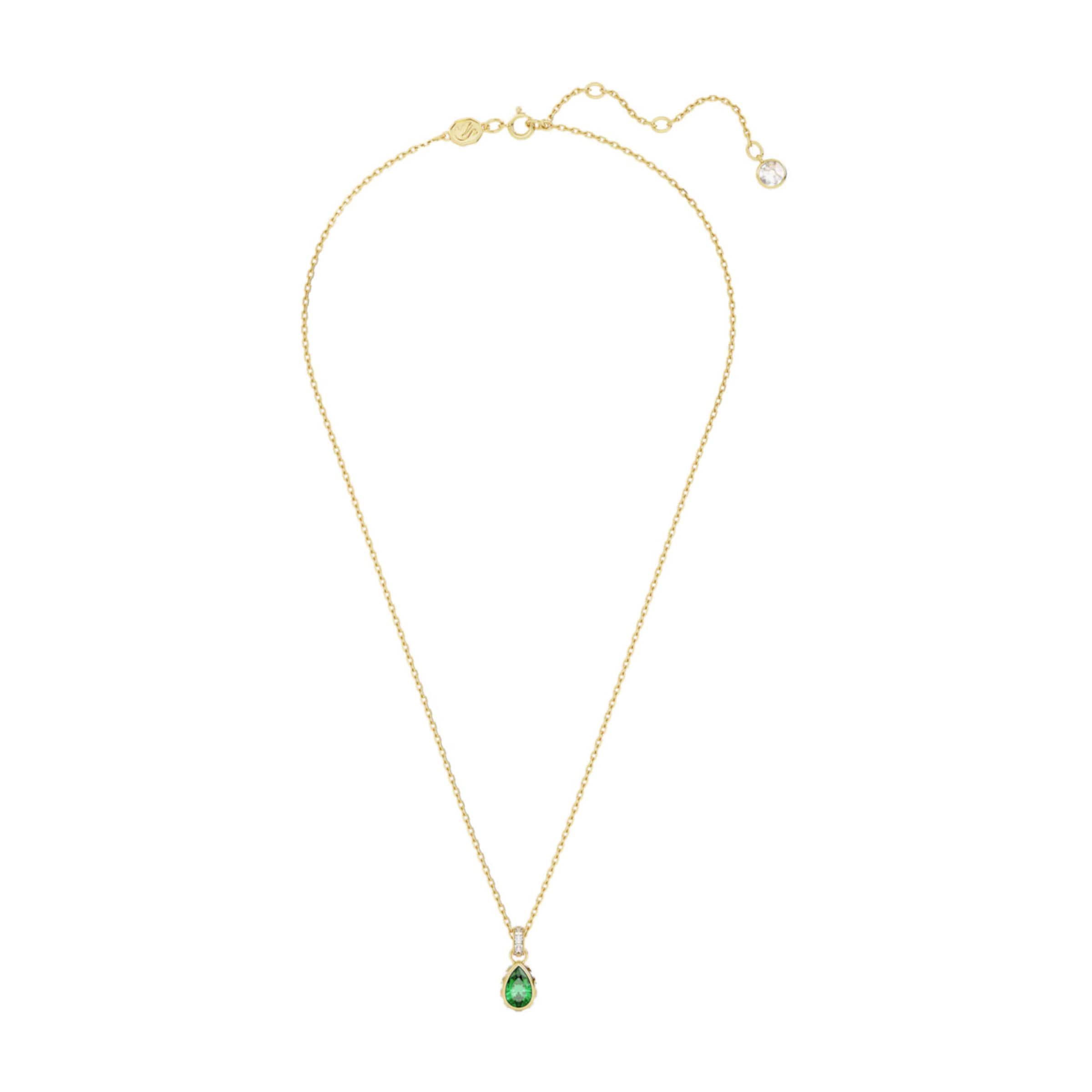 Swarovski Ketting in de kleur Goud / Groen, Productweergave