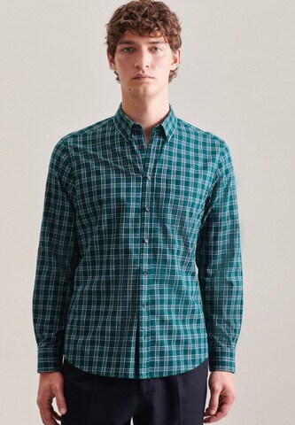 SEIDENSTICKER Regular fit Button Up Shirt in Green: front