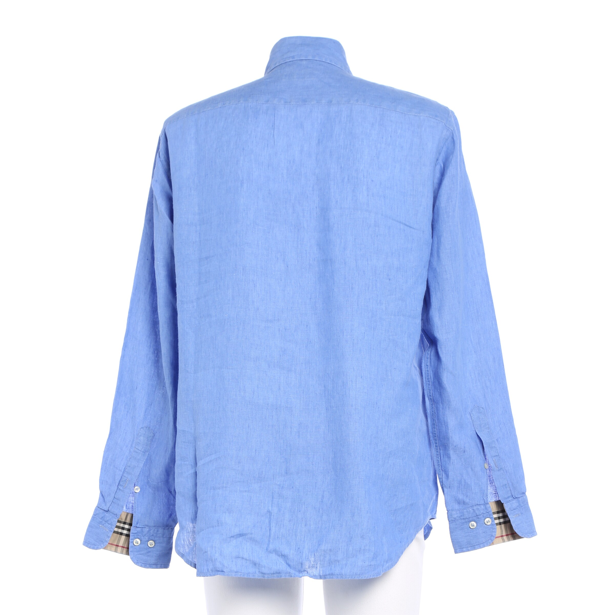 BURBERRY Button Up Shirt in M in Blue