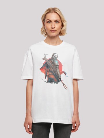 T-shirt oversize 'Star Wars The Mandalorian Blaster Rifles' F4NT4STIC en blanc : devant