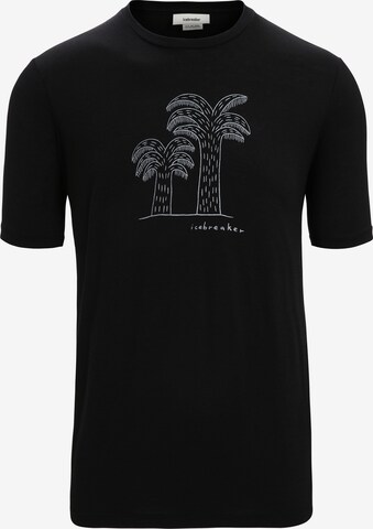 T-Shirt fonctionnel 'Tech Lite II Giant Ferns' ICEBREAKER en noir : devant