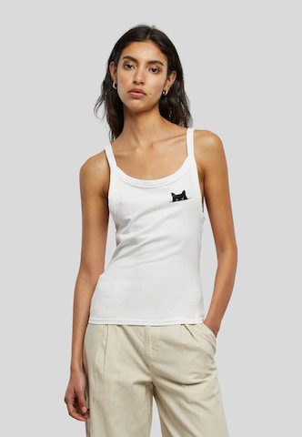 Urban Classics Top 'Cat Everyday' in Wit: voorkant