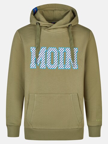 salzhaut Sweatshirt 'Heff - Moin' in Green: front