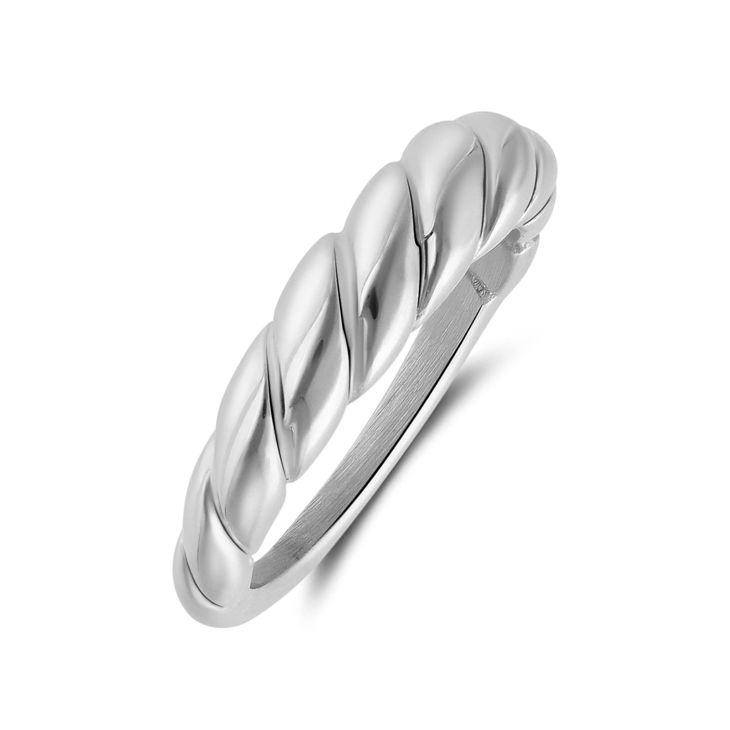 Lucardi Ring 'Glitzerndes Basic' in Silver: front