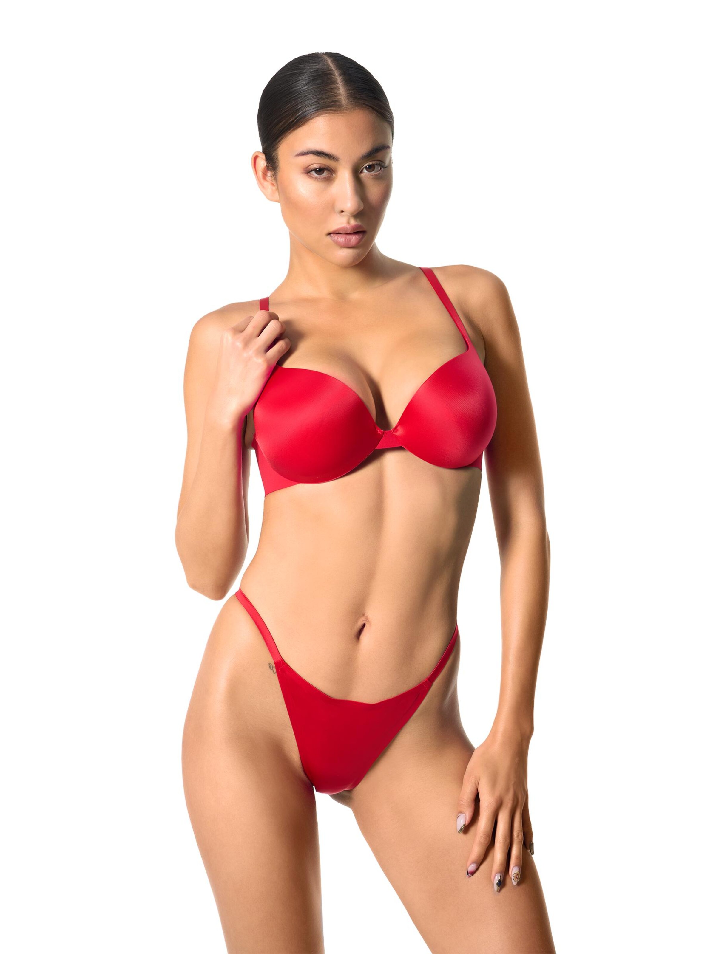 GOD SAVE QUEENS Push-up BH 'Second Skin Ultimate Push-Up Bra' in Rood