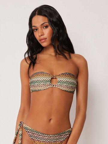 CALZEDONIA Bandeau Bikini Top 'Elegant Ethnic' in Green