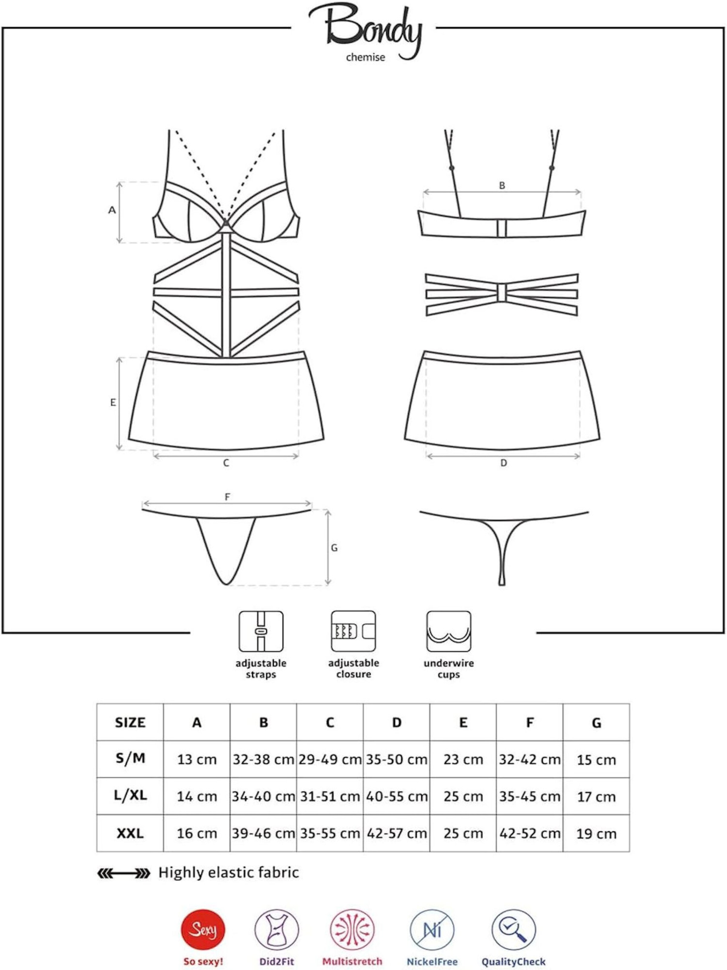 Obsessive Negligee 'Minikleid Bondy' in Black