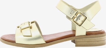 Sandales Kickers en or : devant