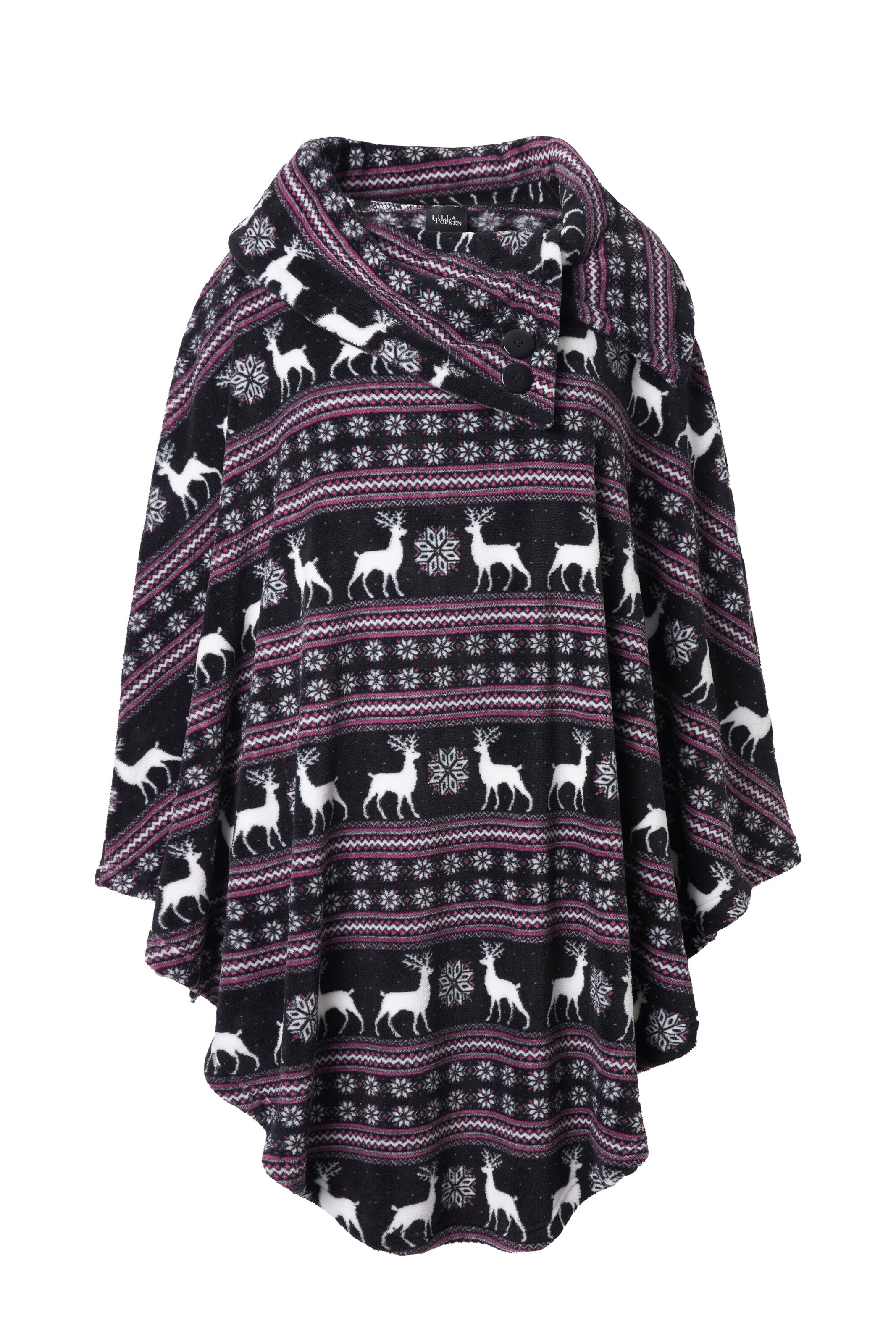 Ulla Popken Bathrobe long in Black: front