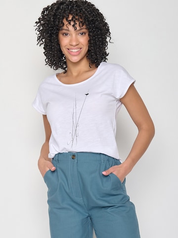GREENBOMB Shirt 'Nature Reed' in Wit: voorkant