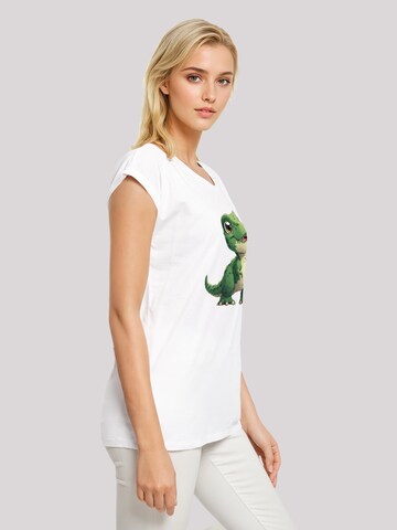 F4NT4STIC Shirt 'Süßer grüner Dino' in White