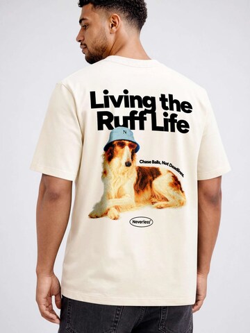 Neverless Shirt 'Ruff Life' in Beige