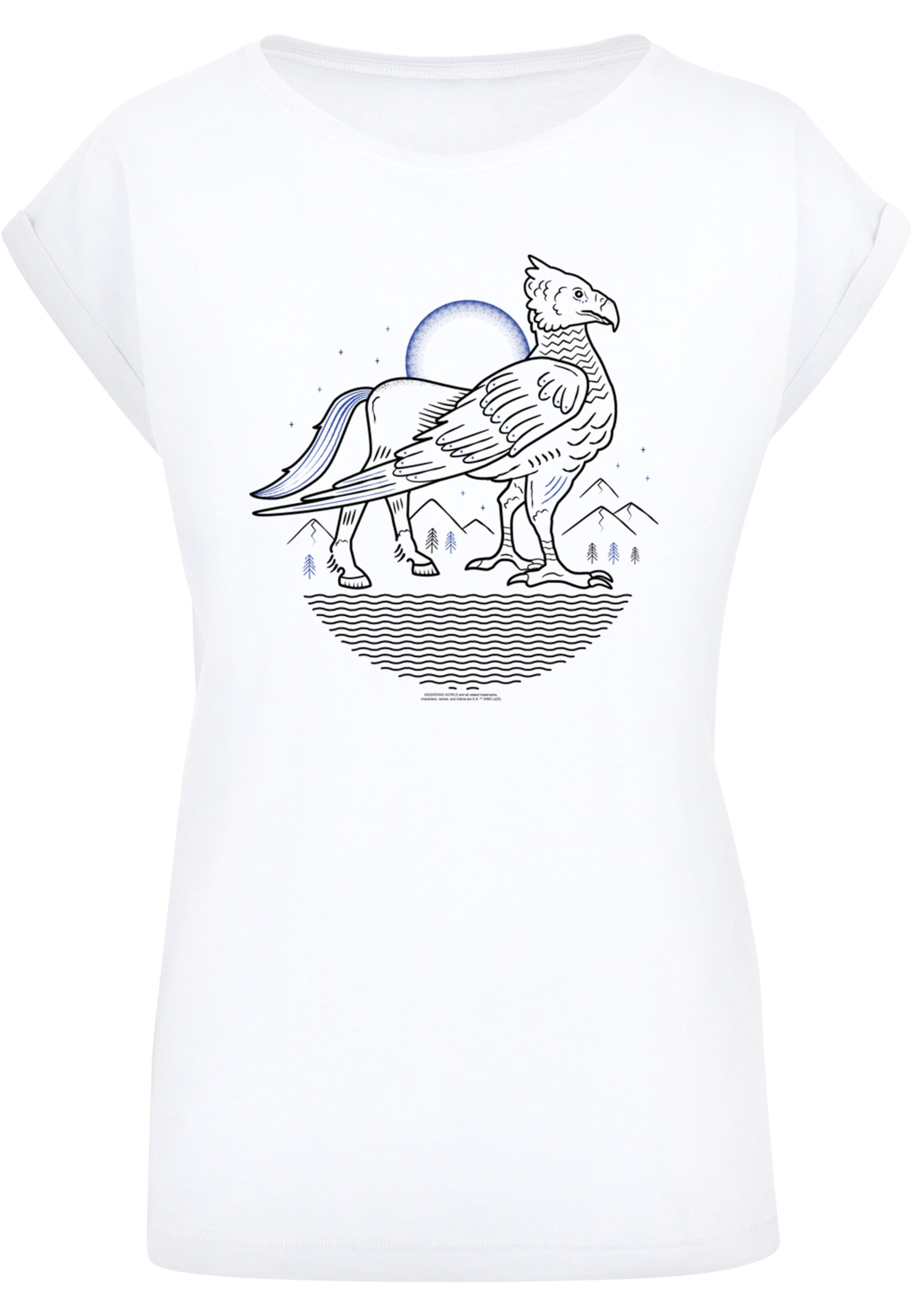 F4NT4STIC Shirt 'Harry Potter Buckbeak' in Wit: voorkant