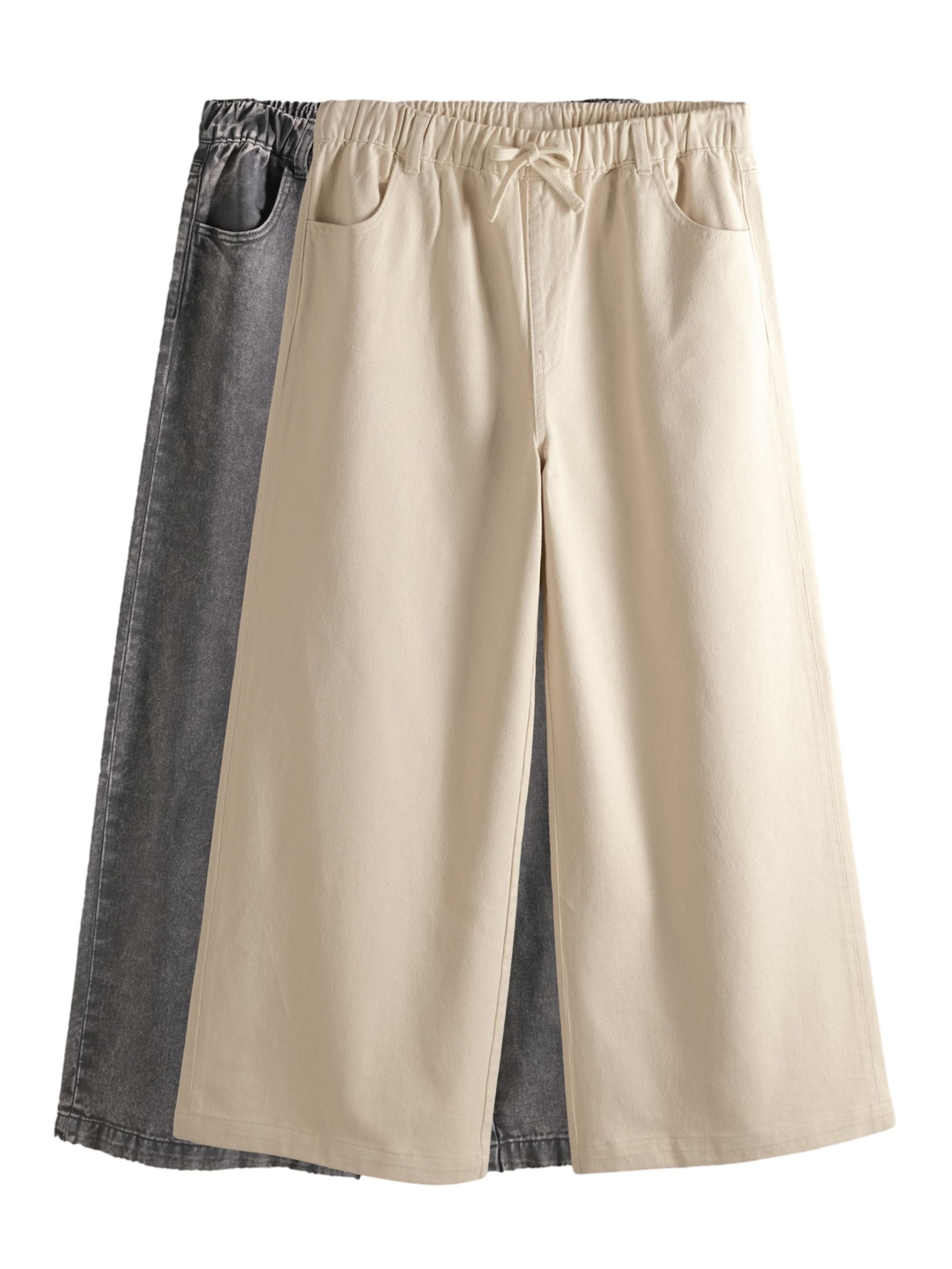 The Set Широкий Джинсы в Бежевый: спереди