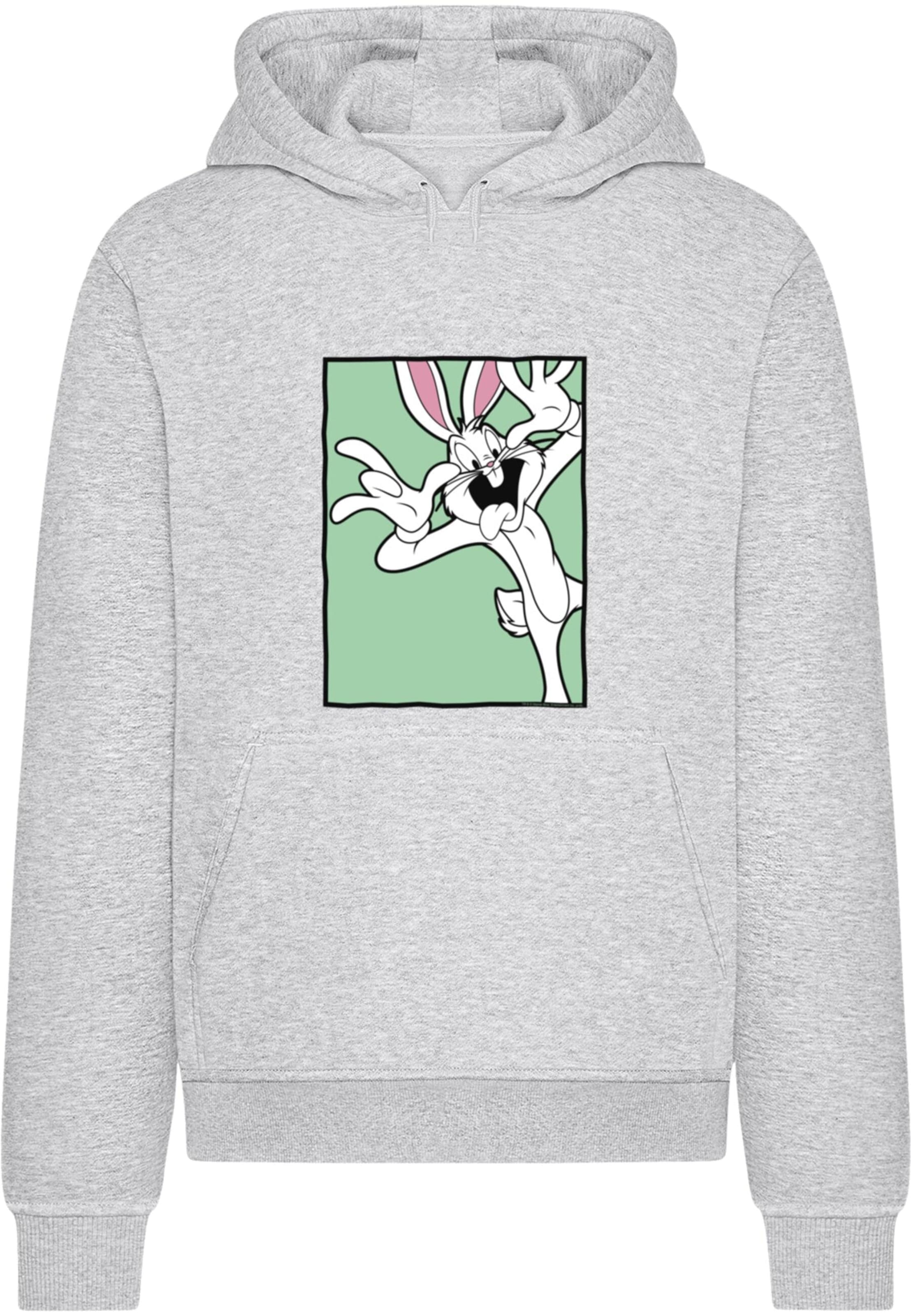 Merchcode - Sweatshirt 'Looney Tunes Bugs Bunny Funny Face' em cinzento: frente
