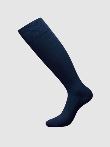 zd ZERO DEFECTS Knee High Socks 'Soy fiber knee socks' in Blue: front
