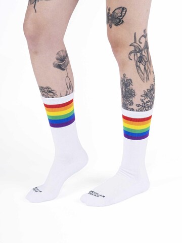 American Socks - Calcetines 'Rainbow Pride' en blanco