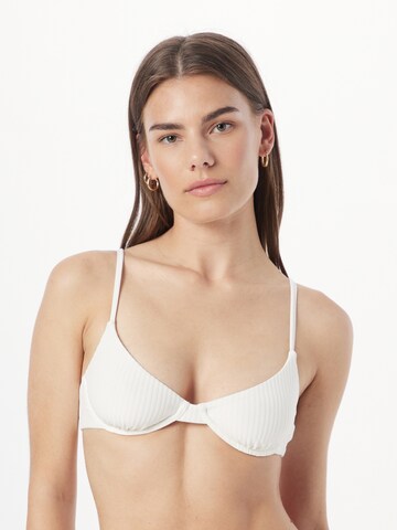 NLY by Nelly - Clásico Top de bikini en blanco: frente