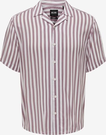 Only & Sons Comfort fit Button Up Shirt 'WAYNE' in Purple: front