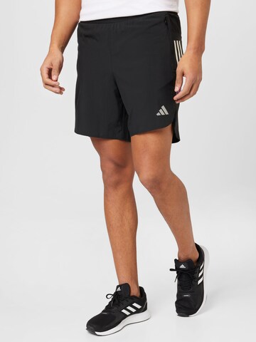 ADIDAS PERFORMANCE Slim fit Workout Pants 'Run Icons 3-Stripes' in Black: front