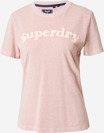 Superdry Tričko 'Cooper' – pink: přední strana