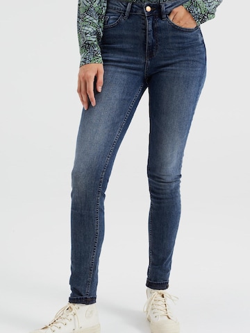 WE Fashion Skinny Jeans in Blauw: voorkant