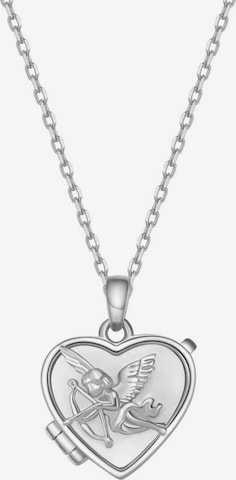 Hey Happiness - Cadena 'Cupid Heart Locket' en plata: frente