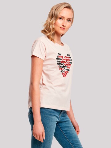 F4NT4STIC Shirt 'I Love You 01001001 Binary Code Herz Valentinstag' in Pink