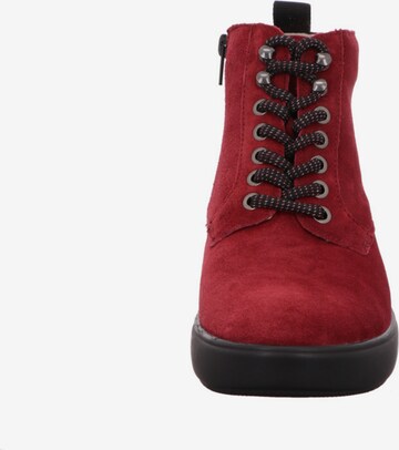 WALDLÄUFER Lace-Up Ankle Boots in Red