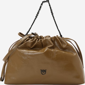 Geantă tip sac de la PINKO pe verde: față