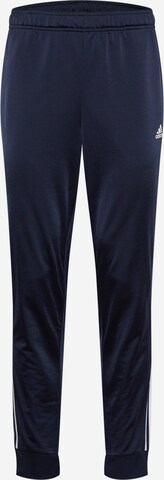 Effilé Pantalon de sport 'Essentials Warm-Up Tapered 3-Stripes' ADIDAS SPORTSWEAR en bleu : devant