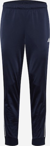 Effilé Pantalon de sport 'Essentials Warm-Up Tapered 3-Stripes' ADIDAS SPORTSWEAR en bleu : devant