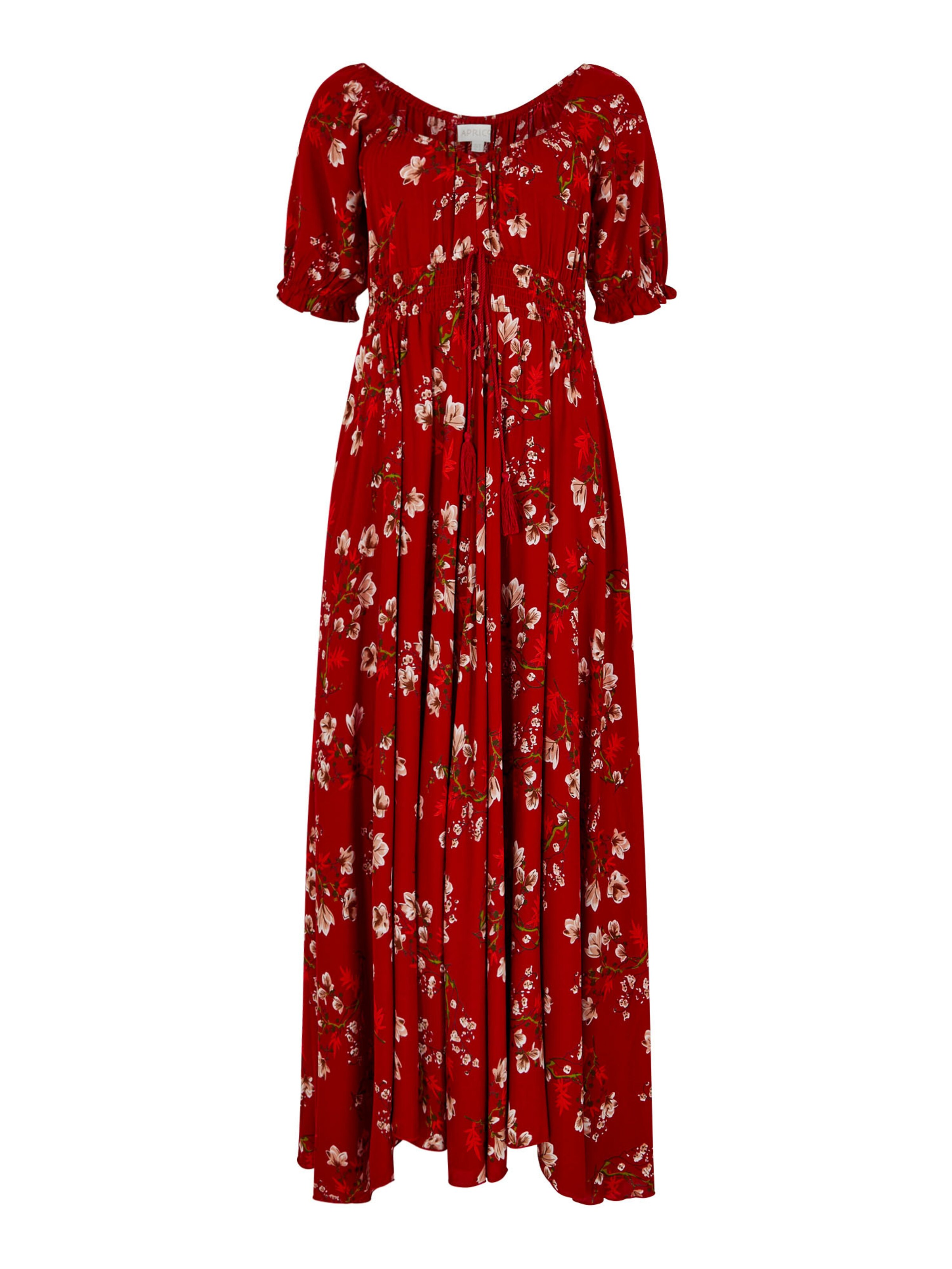 Apricot Kleid in Rot: Vorderseite