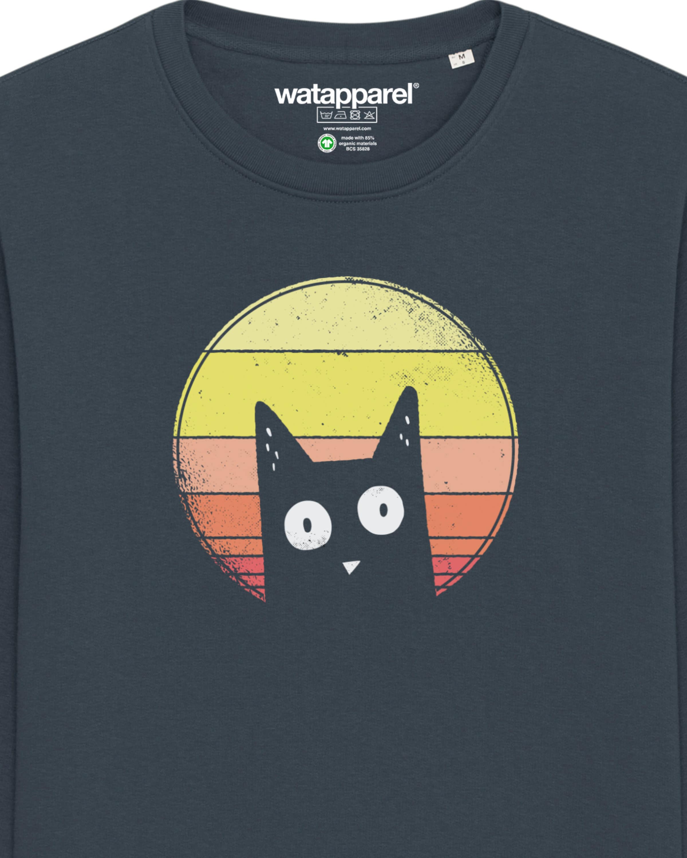 Watapparel Sweatshirt ' Sunset Cat ' in Grau
