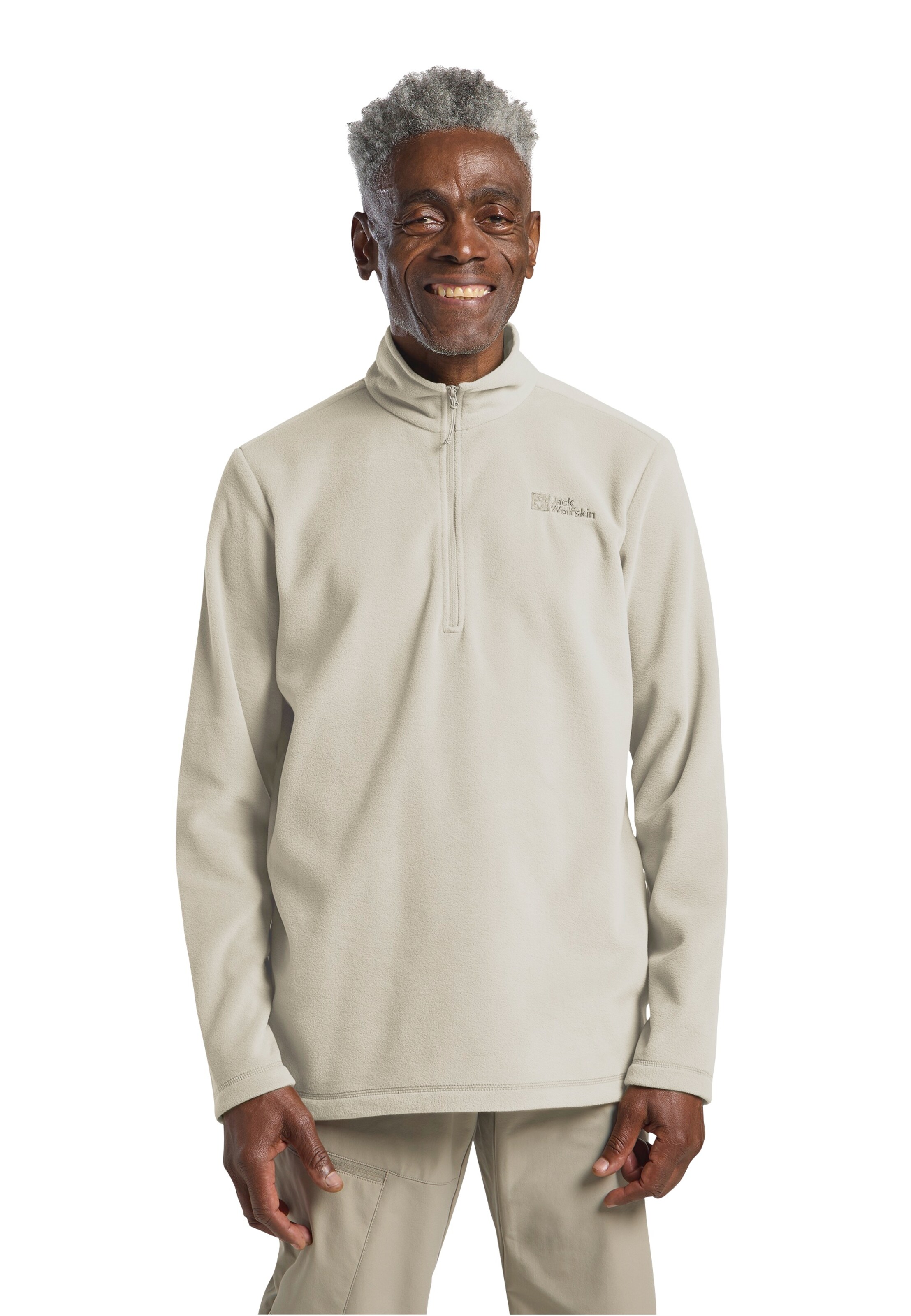 JACK WOLFSKIN Athletic Sweater 'Taunus' in Beige: front