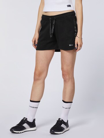 Jette Sport Regular Pants in Black: front