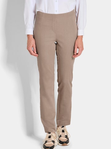 Goldner Slimfit Bandplooi jeans 'Louisa' in Beige: voorkant