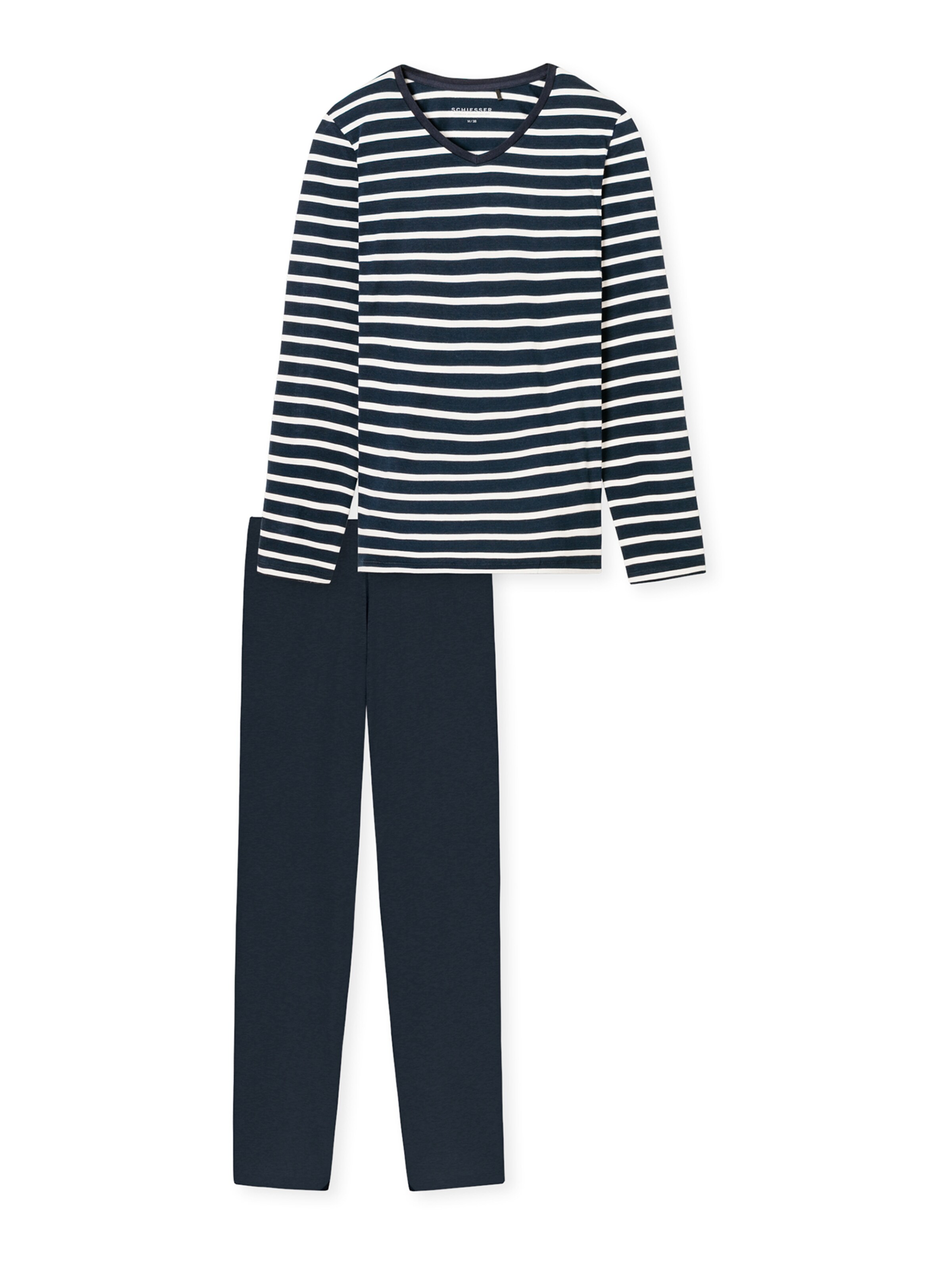 SCHIESSER Pyjama 'Casual Essentials' in Blau: Vorderseite