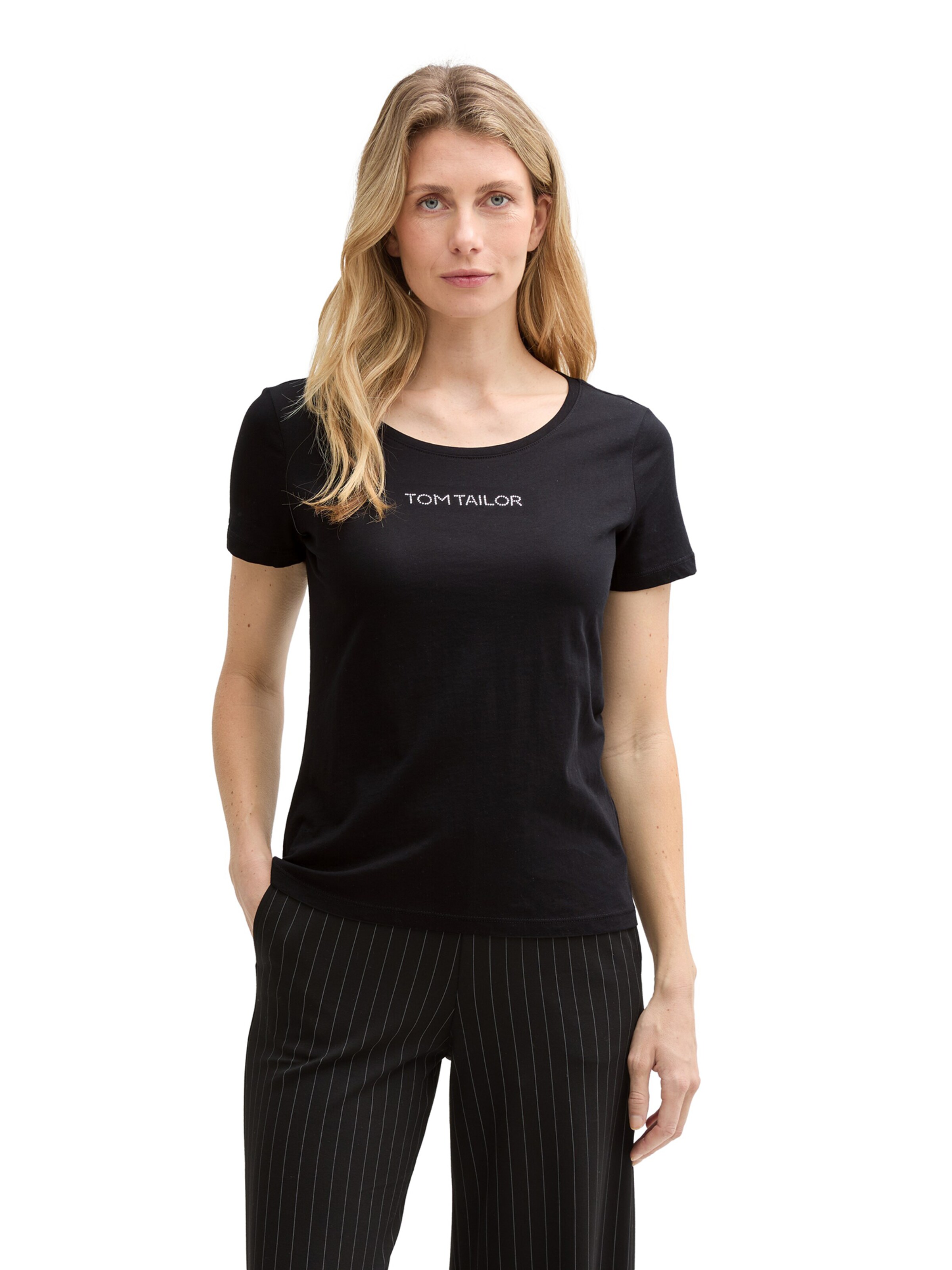 Tricou de la TOM TAILOR pe negru: față