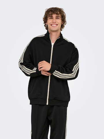 Only & Sons Sweat jacket 'ONSRiber' in Black: front
