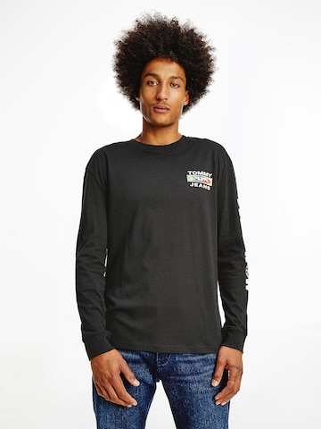 melns Tommy Jeans T-Krekls 'Mono Positivity': no priekšpuses