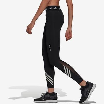 ADIDAS PERFORMANCE Skinny Workout Pants 'Techfit 3-Stripes' in Black: front