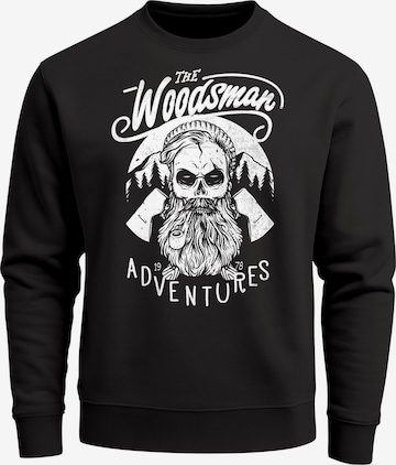 Neverless Sweatshirt 'Lumberjack Woodsman' in Schwarz: Vorderseite