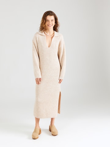 Robes en maille TOPSHOP en beige : devant