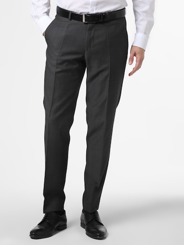 CARL GROSS Regular Pleated Pants in Grey: front