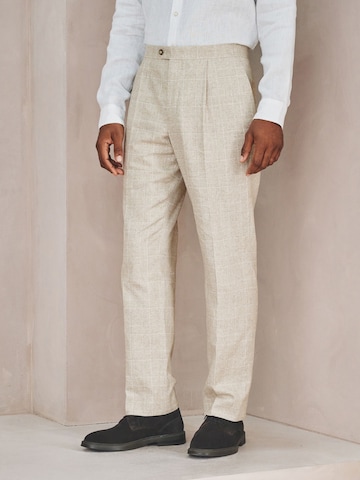 Next Regular Pleat-front trousers in Beige: front