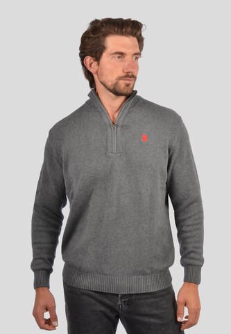 Pull-over U.S. POLO ASSN. en gris : devant