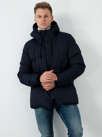 Buratti Winter Coat in Blue: front