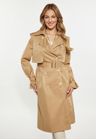 faina Between-Seasons Coat in Beige: front