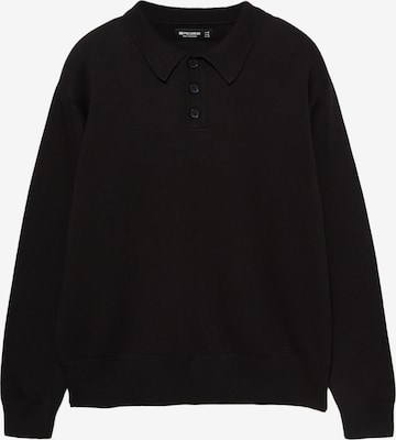 Pull&Bear Pulover | črna barva: sprednja stran